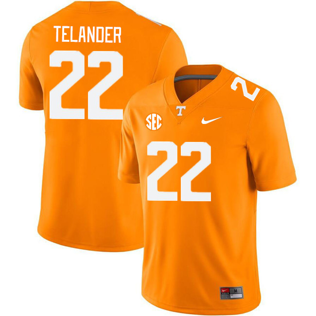 Men #22 Jeremiah Telander Tennessee Volunteers College Football Jerseys Stitched Sale-Orange - Click Image to Close